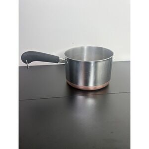 1801 Revere Ware 3 Qt. Saucepan Stainless Steel Copper Bottom Rome USA